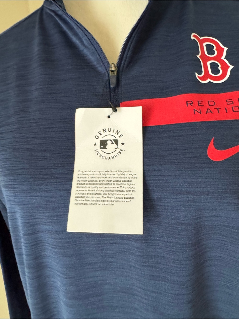 Nike Boston Red Sox MLB Women's Local Pacer 1/4 Zip Long Sleeve Jacket - Picture 4 of 7